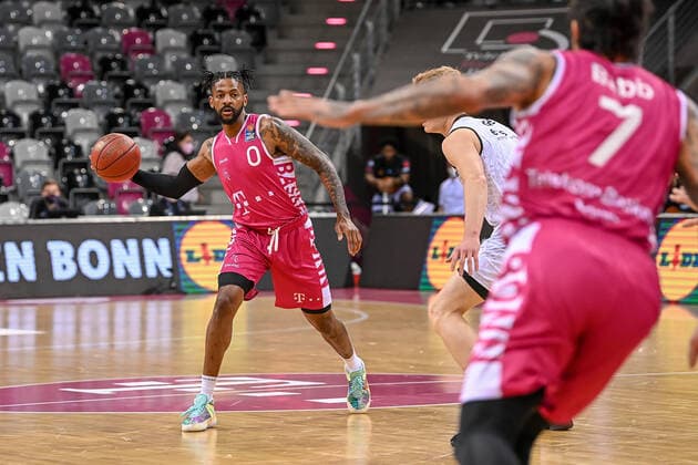 easyCredit BBL, Telekom Baskets Bonn vs NINERS Chemnitz, 25 04 2021 Alex Hamilton Telekom Baskets Bonn 0 , easyCredit BBL, Telekom Baskets Bonn vs NINERS Chemnitz on 25 04 2021 at Telekom Dome Bonn, Bonn Nordrhein Westfalen Copyright: xBEAUTIFULxSPORTS Mueller-Laschetx
