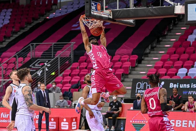 easyCredit BBL, Telekom Baskets Bonn vs NINERS Chemnitz, 25 04 2021 Jalen Hudson Telekom Baskets Bonn 6 , easyCredit BBL, Telekom Baskets Bonn vs NINERS Chemnitz on 25 04 2021 at Telekom Dome Bonn, Bonn Nordrhein Westfalen Copyright: xBEAUTIFULxSPORTS Mueller-Laschetx