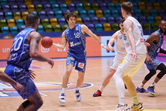 Fraport Skyliners Mitteldeutscher BC, easyCredit BBL Joe Rahon Fraport Skyliners, 18 Basketball match of the easyCredit BBL between Fraport Skyliners and Mitteldeutscher BC on 25 April 2021 at Fraport Arena in Frankfurt am Main , Frankfurt am Main Hesse Germany Fraport Arena