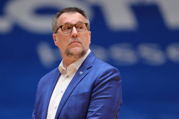 Fraport Skyliners Mitteldeutscher BC, easyCredit BBL Head Coach Silvano Poropat Mitteldeutscher BC Basketball match of the easyCredit BBL between Fraport Skyliners and Mitteldeutscher BC on 25 April 2021 at Fraport Arena in Frankfurt am Main , Frankfurt am Main Hesse Germany Fraport Arena