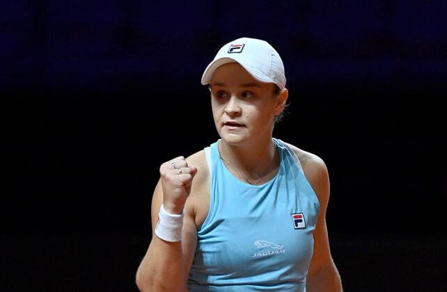 Ashleigh Barty AUS cheers after winning match Final Tennis Women Porsche Cup Porsche Tennis Grand Prix GP Stuttgart 2021 Porsche Arena 25 04 2021 Porsche Tennis Grand Prix Stuttgart 2021