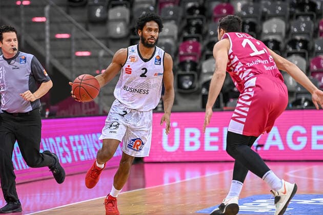 easyCredit BBL, Telekom Baskets Bonn vs NINERS Chemnitz, 25 04 2021 Terrell Harris NINERS Chemnitz 2 , easyCredit BBL, Telekom Baskets Bonn vs NINERS Chemnitz on 25 04 2021 at Telekom Dome Bonn, Bonn Nordrhein Westfalen Copyright: xBEAUTIFULxSPORTS Mueller-Laschetx