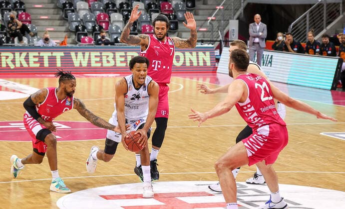 George King Niners Chemnitz 24 , Telekom Baskets Bonn vs Niners Chemnitz, Basketball, 1 Easy Credit Bundesliga, 30 Spieltag, 25 04 2021, Telekom Baskets Bonn vs Niners Chemnitz, Basketball, 1 Easy Credit Bundesliga, 30 Spieltag, 25 04 2021, Photo EIBNER Joerg Niebergall Bonn Copyright: xJoergxNiebergall Eibner-Pressefox EP_JNL