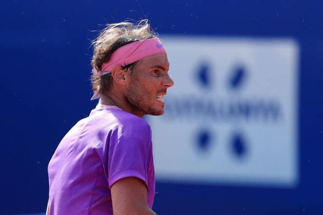 Sport Themen der Woche KW16 Spanish tennis player Rafa Nadal reacts against Greek tennis player Stefanos Tsitsipas during the Barcelona Open Banc Sabadell - Conde de Godo tournament final game in Barcelona, Spain, 25 April 2021. Rafa Nadal vs Stefanos Tsitsipas !ACHTUNG: NUR REDAKTIONELLE NUTZUNG!  Copyright: xAlejandroxGarcíax GRAF2089 20210425-637549659355782416