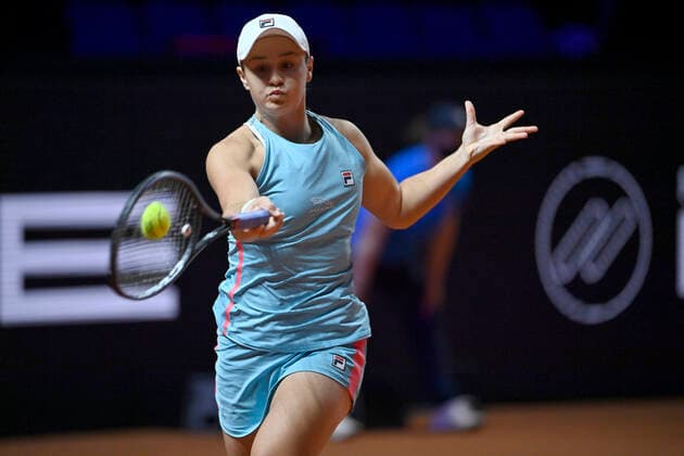 Ashleigh Barty AUS Action Final Tennis Women Porsche Cup Porsche Tennis Grand Prix GP Stuttgart 2021 Porsche Arena 25 04 2021 Porsche Tennis Grand Prix Stuttgart 2021