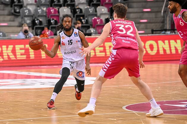 easyCredit BBL, Telekom Baskets Bonn vs NINERS Chemnitz, 25 04 2021 Marcus Thornton NINERS Chemnitz 15, easyCredit BBL, Telekom Baskets Bonn vs NINERS Chemnitz on 25 04 2021 at Telekom Dome Bonn, Bonn North Rhine Westphalia Copyright: xBEAUTIFULxSPORTS Mueller-Laschetx