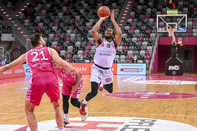 easyCredit BBL, Telekom Baskets Bonn vs NINERS Chemnitz, 25 04 2021 Marcus Thornton NINERS Chemnitz 15 , easyCredit BBL, Telekom Baskets Bonn vs NINERS Chemnitz on 25 04 2021 at Telekom Dome Bonn, Bonn Nordrhein Westfalen Copyright: xBEAUTIFULxSPORTS Mueller-Laschetx