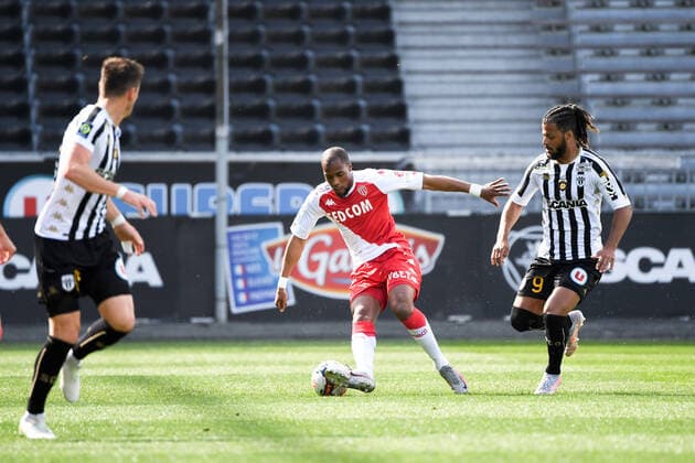 29 DJIBRIL SIDIBE (MONA) - 09 LOIS DIONY (SCO) FOOTBALL : Angers vs Monaco - Ligue 1 Uber Eats - 25 04 2021 AnthonyBIBARD FEP Panoramic 