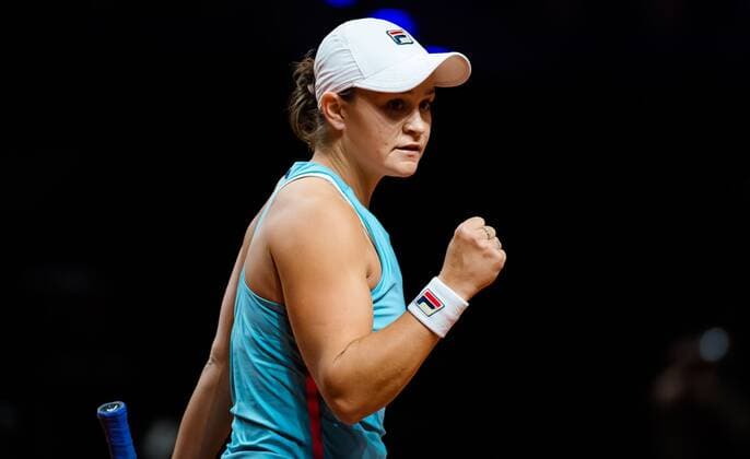 Mandatory Credit: Photo by Rob Prange Shutterstock (11875065an) Ashleigh Barty of Australia reacts to winning the final of the 2021 Porsche Tennis Grand Prix WTA, Tennis Damen 500 tournament 2021 Porsche Tennis Grand Prix Day 7 - 25 Apr 2021 2021 Porsche Tennis Grand Prix Day 7 - 25 Apr 2021  Copyright: xRobxPrange Shutterstockx 11875065an