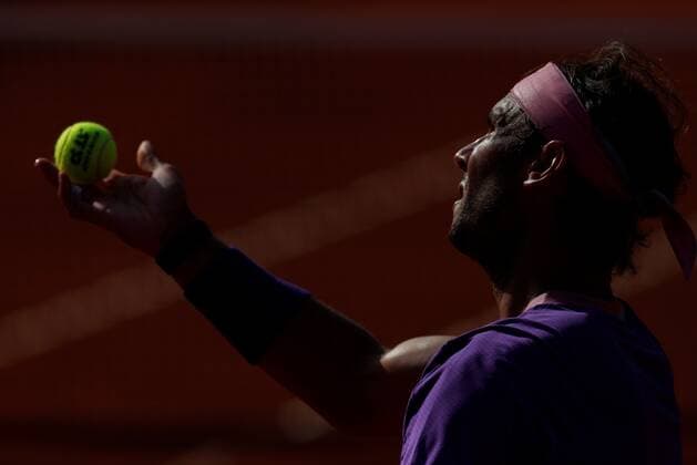 Spanish tennis player Rafa Nadal in action against Greek tennis player Stefanos Tsitsipas during the Barcelona Open Banc Sabadell - Conde de Godo tournament final game in Barcelona, Spain, 25 April 2021. Rafa Nadal vs Stefanos Tsitsipas !ACHTUNG: NUR REDAKTIONELLE NUTZUNG!  Copyright: xAlejandroxGarcíax GRAF2116 20210425-637549701770074912