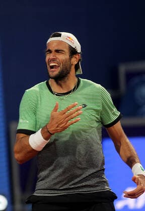 25.04.2021 Belgrade(Serbia) ATP, Tennis Herren Serbia Open men s tennis singles final Matteo Berrettini Italy celebrate victory :
