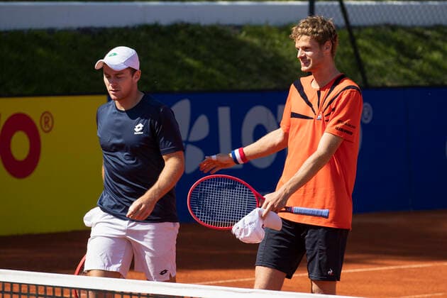 Dominik Koepfer, Yannick Hanfmann, Doubles Tennis BMW Open 2021 ATP MTTC Iphitos Munich Germany 26 April 2021 Copyright: xJuergenxHasenkopfx