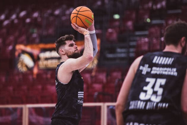 ProA Playoffs Artland Dragons vs Science City Jena, 26 04 2021 Julius Wolf Science City Jena, 10 ProA Playoffs Artland Dragons vs Science City Jena on 26 04 2021 in Quakenbrueck Artland Arena , Germany, Copyright: xBEAUTIFULxSPORTS Neddermannx