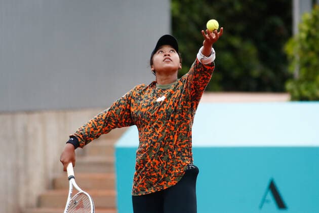 April 27, 2021, MADRID, MADRID, SPAIN: Naomi Osaka of Japan practice during the WTA, Tennis Damen 1000 - Mutua Madrid Open 2021 at La Caja Magica on April 27, 2021 in Madrid, Spain. MADRID SPAIN - ZUMAa181 20210427_zaa_a181_002 Copyright: xOscarxJ.xBarrosox