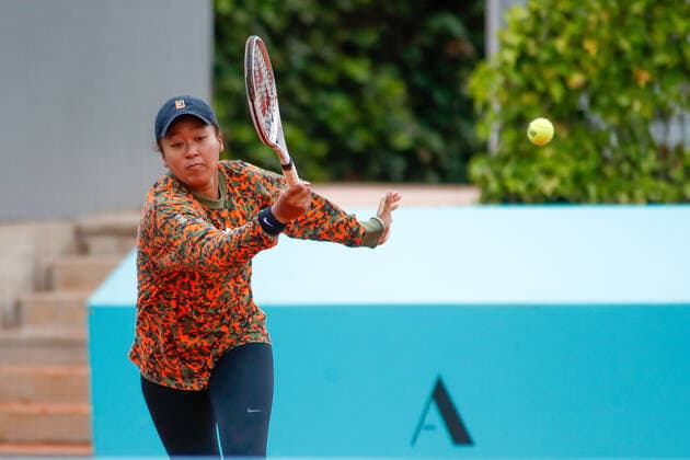 April 27, 2021, MADRID, MADRID, SPAIN: Naomi Osaka of Japan practice during the WTA, Tennis Damen 1000 - Mutua Madrid Open 2021 at La Caja Magica on April 27, 2021 in Madrid, Spain. MADRID SPAIN - ZUMAa181 20210427_zaa_a181_005 Copyright: xOscarxJ.xBarrosox