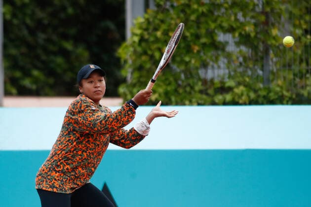 April 27, 2021, MADRID, MADRID, SPAIN: Naomi Osaka of Japan practice during the WTA, Tennis Damen 1000 - Mutua Madrid Open 2021 at La Caja Magica on April 27, 2021 in Madrid, Spain. MADRID SPAIN - ZUMAa181 20210427_zaa_a181_007 Copyright: xOscarxJ.xBarrosox