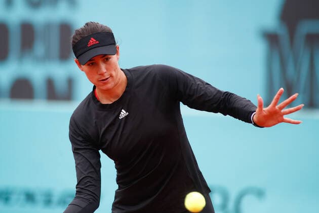 April 27, 2021, MADRID, MADRID, SPAIN: Garbine Muguruza of Spain practice during the WTA, Tennis Damen 1000 - Mutua Madrid Open 2021 at La Caja Magica on April 27, 2021 in Madrid, Spain. MADRID SPAIN - ZUMAa181 20210427_zaa_a181_019 Copyright: xOscarxJ.xBarrosox