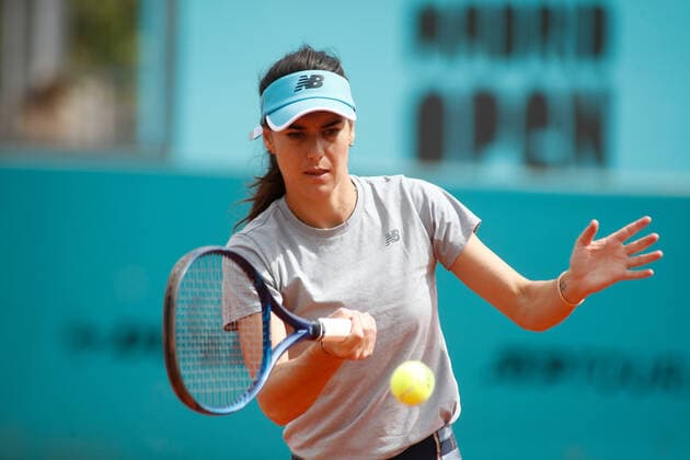 April 27, 2021, MADRID, MADRID, SPAIN: Sorana Cirstea of Romania practice during the WTA, Tennis Damen 1000 - Mutua Madrid Open 2021 at La Caja Magica on April 27, 2021 in Madrid, Spain. MADRID SPAIN - ZUMAa181 20210427_zaa_a181_026 Copyright: xOscarxJ.xBarrosox