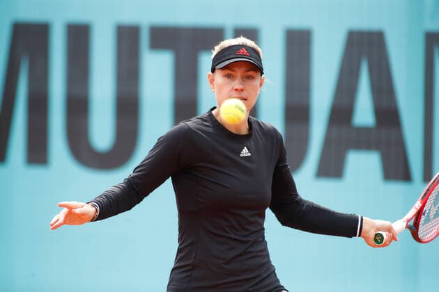 April 27, 2021, MADRID, MADRID, SPAIN: Angelique Kerber of Germany practice during the day one of the WTA, Tennis Damen 1000 - Mutua Madrid Open 2021 at La Caja Magica on April 27, 2021 in Madrid, Spain. MADRID SPAIN - ZUMAa181 20210427_zaa_a181_087 Copyright: xOscarxJ.xBarrosox