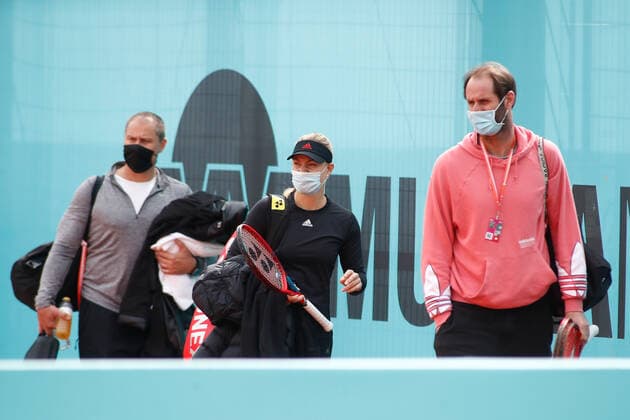 April 27, 2021, MADRID, MADRID, SPAIN: Angelique Kerber of Germany practice during the day one of the WTA, Tennis Damen 1000 - Mutua Madrid Open 2021 at La Caja Magica on April 27, 2021 in Madrid, Spain. MADRID SPAIN - ZUMAa181 20210427_zaa_a181_090 Copyright: xOscarxJ.xBarrosox