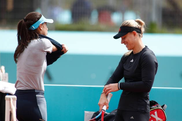 April 27, 2021, MADRID, MADRID, SPAIN: Angelique Kerber of Germany practice during the day one of the WTA, Tennis Damen 1000 - Mutua Madrid Open 2021 at La Caja Magica on April 27, 2021 in Madrid, Spain. MADRID SPAIN - ZUMAa181 20210427_zaa_a181_091 Copyright: xOscarxJ.xBarrosox