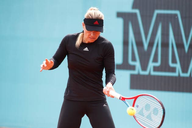 April 27, 2021, MADRID, MADRID, SPAIN: Angelique Kerber of Germany practice during the day one of the WTA, Tennis Damen 1000 - Mutua Madrid Open 2021 at La Caja Magica on April 27, 2021 in Madrid, Spain. MADRID SPAIN - ZUMAa181 20210427_zaa_a181_092 Copyright: xOscarxJ.xBarrosox