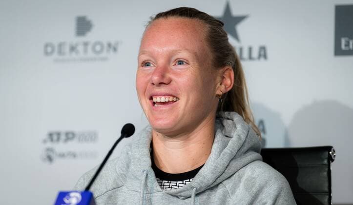 Mandatory Credit: Photo by Rob Prange Shutterstock (11876848an) Kiki Bertens of the Netherlands talks to the media ahead of the 2021 Mutua Madrid Open WTA, Tennis Damen 1000 tournament Mutua Madrid Open Qualifying, Tennis, La Caja Magica, Madrid, Spain - 27 Apr 2021 Mutua Madrid Open Qualifying, Tennis, La Caja Magica, Madrid, Spain - 27 Apr 2021  Copyright: xRobxPrange Shutterstockx 11876848an