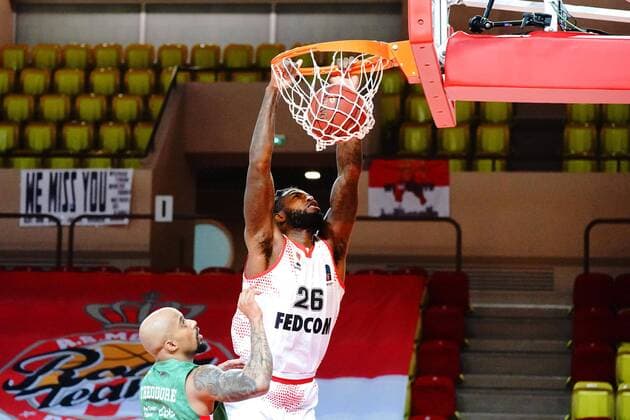 Sport Bilder des Tages Mathias Lessort (AS Monaco) BASKETBALL : Monaco vs Unics Kazan - Finale Eurocoupe - Match 1 - Monaco - 27 04 2021 