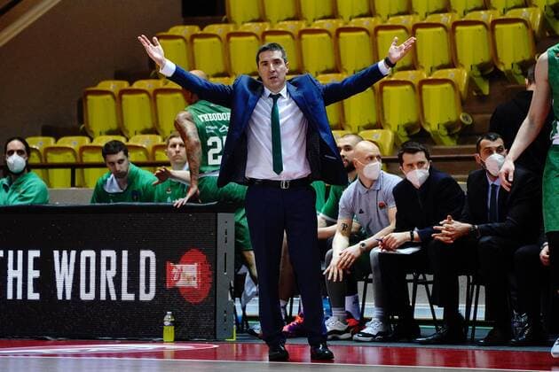 Dimitris Priftis (Coach de Unics Kazan) BASKETBALL : Monaco vs Unics Kazan - Finale Eurocoupe - Match 1 - Monaco - 27 04 2021 