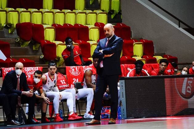 BASKETBALL Monaco vs Unics Kazan Final Eurocoupe Match 1 Monaco 27 04 2021 Zvezdan Mitrovic Coach de l AS Monaco Monaco Poolfoto Norbert Scanella PanoramiC ,EDITORIAL USE ONLY
