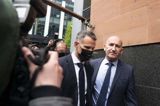 Mandatory Credit: Photo by JON SUPER Shutterstock (11879108b) Picture shows Ryan Giggs arriving at court in Manchester, England, Wednesday April 28, 2021. Ryan Giggs court arrival, Manchester, Britain. Ryan Giggs court arrival, Manchester, Britain.  Copyright: xJONxSUPER Shutterstockx 11879108b