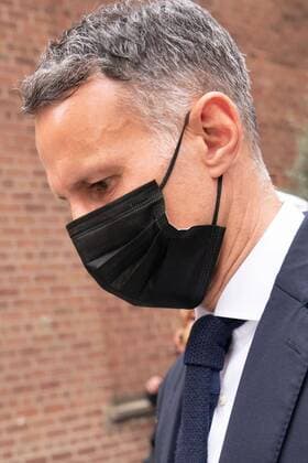Mandatory Credit: Photo by JON SUPER Shutterstock (11879108g) Picture shows Ryan Giggs leaves at court in Manchester, England, Wednesday April 28, 2021. Ryan Giggs court arrival, Manchester, Britain. Ryan Giggs court arrival, Manchester, Britain.  Copyright: xJONxSUPER Shutterstockx 11879108g