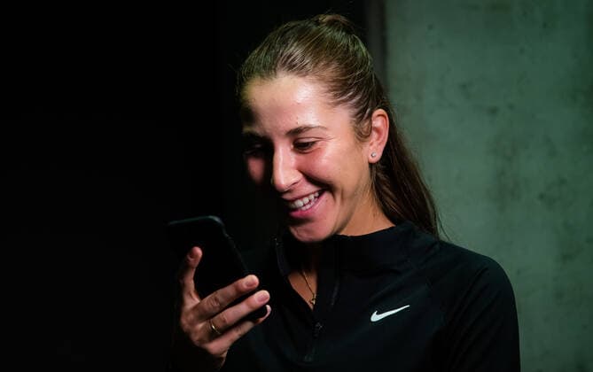 April 28, 2021, MADRID, MADRID, SPAIN: Belinda Bencic of Switzerland talks to the media ahead of the 2021 Mutua Madrid Open WTA, Tennis Damen 1000 tournament MADRID SPAIN - ZUMAa181 20210428_zaa_a181_108 Copyright: xRobxPrangex