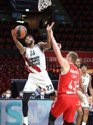 Milans 23 DELANEY Basketball, FC Bayern Milan, Euroleague, quarterfinals, 2020 2021 season, on 28 4 2021 in Munich, A U D I D O M E, Germany Source Copyright Credit Oryk HAIST. xx
