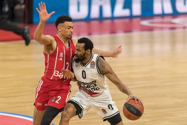 Basketball, Euroleague, day0 04 2021, FC Bayern Munich Armani Olimpia Milan Pictured Wade BALDWIN FC Bayern Munich, 2 and Kevin PUNTER Armani Olimpia Milan, 0 Munich Audi Dome Bayern Germany. Copyright: Passion2Press.dex xMarkusxFischerx