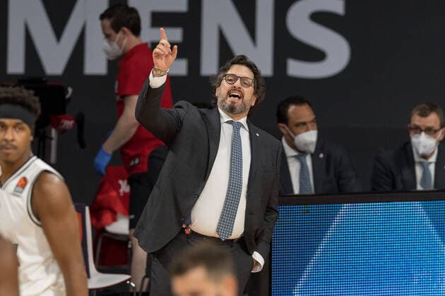 Basketball, Euroleague, day0 04 2021, FC Bayern Munich Armani Olimpia Milan Pictured Head Coach of FC Bayern Munich Andrea TRINCHIERI Munich Audi Dome Bayern Germany. Copyright: Passion2Press.dex xMarkusxFischerx