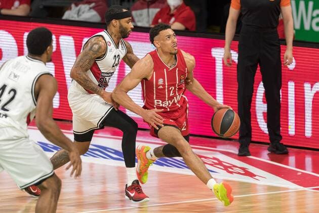 Basketball, Euroleague, day0 04 2021, FC Bayern Munich Armani Olimpia Milan Pictured Malcolm DELANEY Armani Olimpia Milan, 23 and Wade BALDWIN FC Bayern Munich, 2 Munich Audi Dome Bayern Germany. Copyright: Passion2Press.dex xMarkusxFischerx