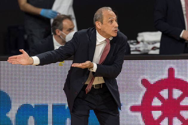 Basketball, Euroleague, day0 04 2021, FC Bayern Munich Armani Olimpia Milan In the picture Head Coach of Armani Olimpia Milan Ettore MESSINA Munich Audi Dome Bayern Germany Copyright: Passion2Press.dex xMarkusxFischerx