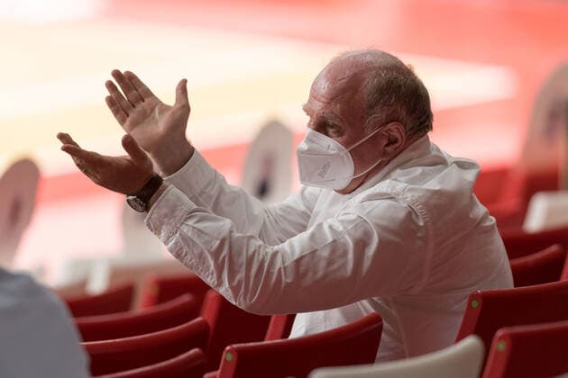 Basketball, Euroleague, day0 04 2021, FC Bayern München Armani Olimpia Milan In the picture Honorary President of FC Bayern München Ulrich Uli HOENEß Munich Audi Dome Bayern Germany Copyright: Passion2Press.dex xMarkusxFischerx