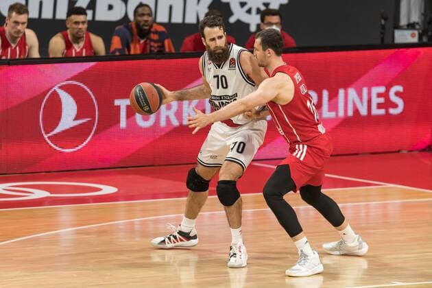 Basketball, Euroleague, day0 04 2021, FC Bayern Munich Armani Olimpia Milan Pictured Luigi DATOME Armani Olimpia Milan, 70 and Paul ZIPSER FC Bayern Munich, 16 Munich Audi Dome Bayern Germany. Copyright: Passion2Press.dex xMarkusxFischerx