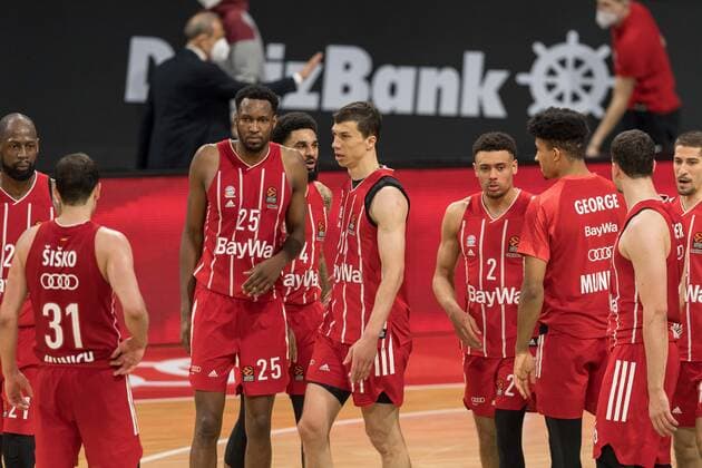 Basketball, Euroleague, day0 04 2021, FC Bayern Munich Armani Olimpia Milan In picture Bayern celebrate victory un dVladimir LUCIC FC Bayern Munich, 11 Munich Audi Dome Bayern Germany. Copyright: Passion2Press.dex xMarkusxFischerx