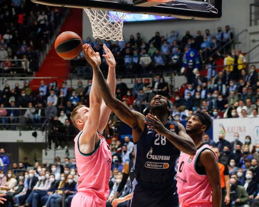 April 28, 2021, Saint Petersburg, Russia: Tarik Black (28) of Zenit Saint Petersburg seen in action during the 2020 2021 Turkish Airlines Euroleague Playoffs Game 3 between Zenit Saint Petersburg and Barcelona at Sibur Arena. Saint Petersburg Russia - ZUMAs197 20210428_zaa_s197_173 Copyright: xMaksimxKonstantinovx