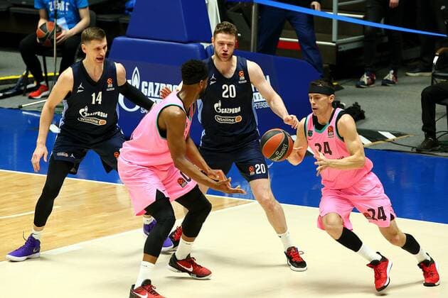 The Russian Federation. St. Petersburg. Euroleague Playoffs. BC Zenit vs BC Barcelona. Player AlexanderxKulebyakin