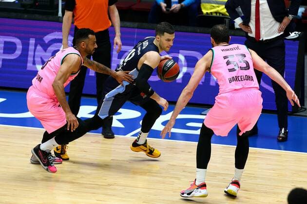 The Russian Federation. St. Petersburg. Euroleague Playoffs. BC Zenit vs BC Barcelona. Player AlexanderxKulebyakin