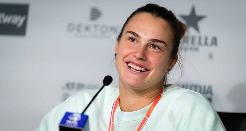 Mandatory Credit: Photo by Rob Prange Shutterstock (11876051w) Aryna Sabalenka of Belarus talks to the media ahead of the 2021 Mutua Madrid Open WTA, Tennis Damen 1000 tournament Mutua Madrid Open, Tennis, La Caja Magica, Madrid, Spain - 29 Apr 2021 Mutua Madrid Open, Tennis, La Caja Magica, Madrid, Spain - 29 Apr 2021  Copyright: xRobxPrange Shutterstockx 11876051w