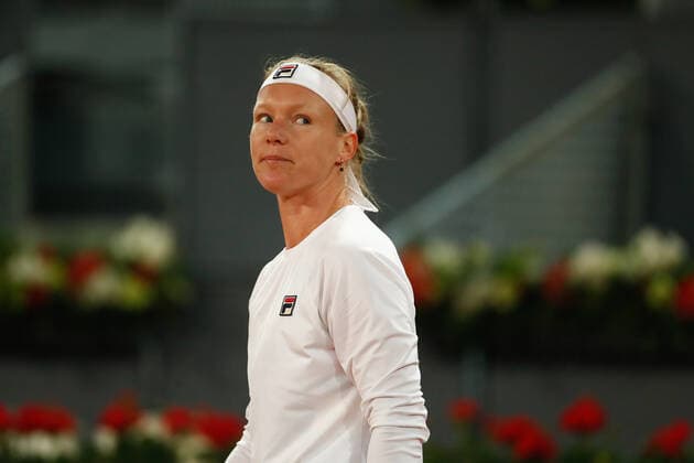 April 29, 2021, MADRID, MADRID, SPAIN: Kiki Bertens of The Netherlands looks on during her Women s Singles match against Victoria Jimenez Kasintseva of Andorra during the WTA, Tennis Damen 1000 - Mutua Madrid Open 2021 at La Caja Magica on April 29, 2021 in Madrid, Spain. MADRID SPAIN - ZUMAa181 20210429_zaa_a181_034 Copyright: xOscarxJ.xBarrosox