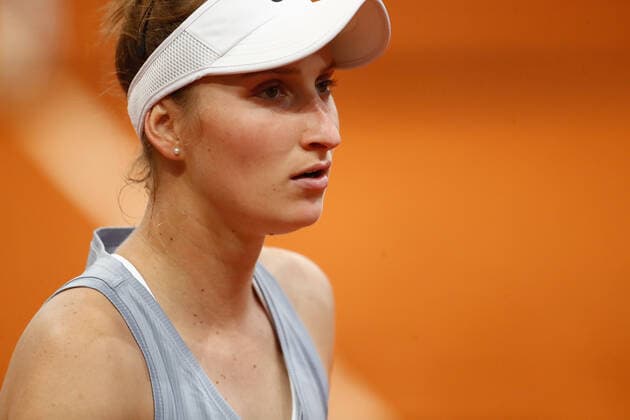 April 29, 2021, MADRID, MADRID, SPAIN: Marketa Vondrousova of Czech Republic looks on during her Women s Singles match against Angelique Kerber of Germany during the WTA, Tennis Damen 1000 - Mutua Madrid Open 2021 at La Caja Magica on April 29, 2021 in Madrid, Spain. MADRID SPAIN - ZUMAa181 20210429_zaa_a181_049 Copyright: xOscarxJ.xBarrosox