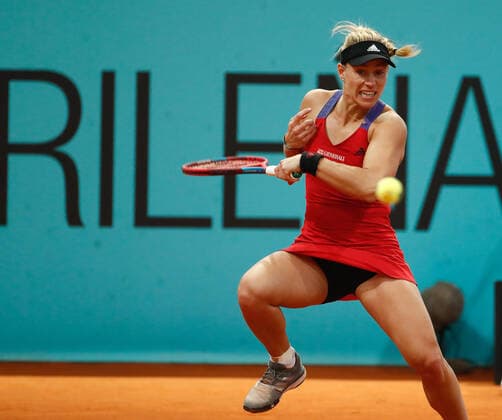 April 29, 2021, MADRID, MADRID, SPAIN: Angelique Kerber of Germany in action during her Women s Singles match against Marketa Vondrousova of Czech Republic during the WTA, Tennis Damen 1000 - Mutua Madrid Open 2021 at La Caja Magica on April 29, 2021 in Madrid, Spain. MADRID SPAIN - ZUMAa181 20210429_zaa_a181_053 Copyright: xOscarxJ.xBarrosox