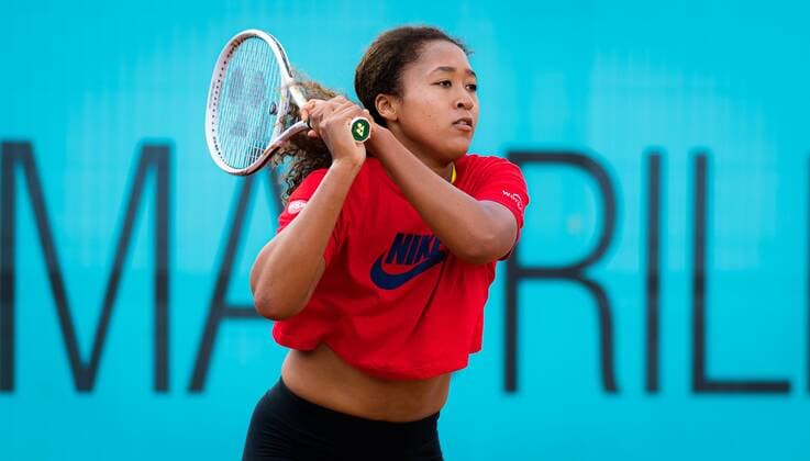 Mandatory Credit: Photo by Rob Prange Shutterstock (11876051ah) Naomi Osaka of Japan during practice ahead of the 2021 Mutua Madrid Open WTA, Tennis Damen 1000 tournament Mutua Madrid Open, Tennis, La Caja Magica, Madrid, Spain - 29 Apr 2021 Mutua Madrid Open, Tennis, La Caja Magica, Madrid, Spain - 29 Apr 2021  Copyright: xRobxPrange Shutterstockx 11876051ah