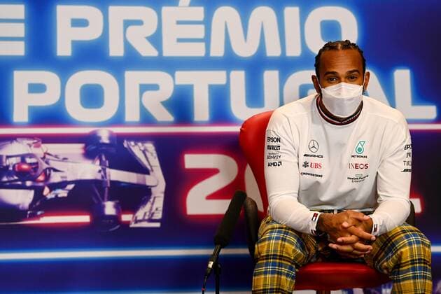 F1 Grand Prix of Portugal 44 Lewis Hamilton (GBR, Mercedes-AMG Petronas F1 Team), F1 Grand Prix of Portugal at Autodromo Internacional do Algarve on April 29, 2021 in Portimao, Portugal. (Photo by GABRIEL BOUYS AFP FIA Pool via HOCH ZWEI) Portimao Portugal Poolfoto HOCH ZWEI Pool AFP ,EDITORIAL USE ONLY